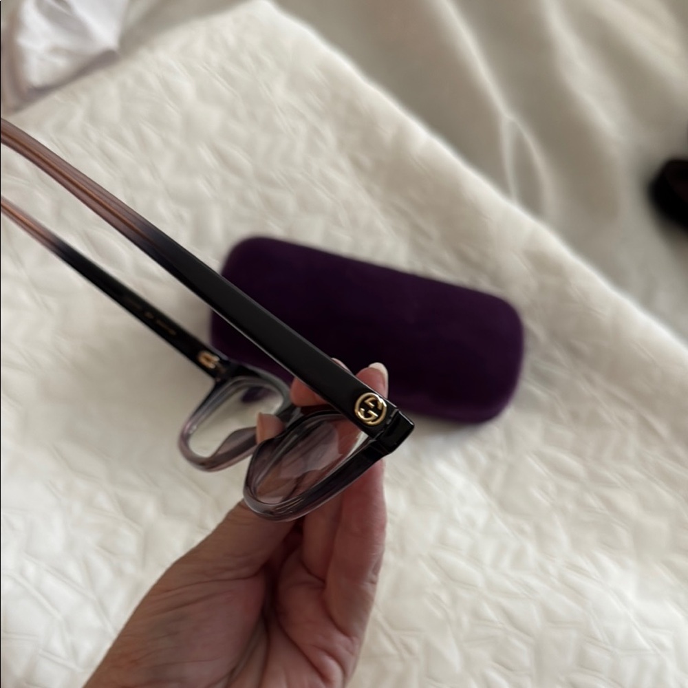 Gucci Ombré Black Purple Glasses with Case Authentic - Picture 4 of 9